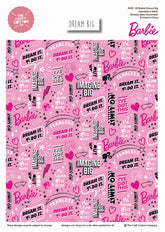 Dream Big Barbie 100% Cotton Fabric, Pink